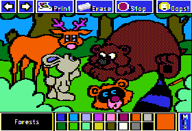 Electric Crayon: This Land Is Your Land (Apple II) screenshot: Forests