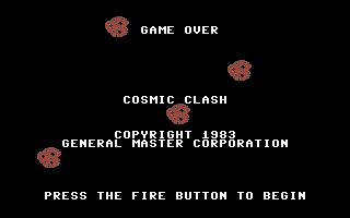 Cosmic Clash (Commodore 64) screenshot: Title Screen