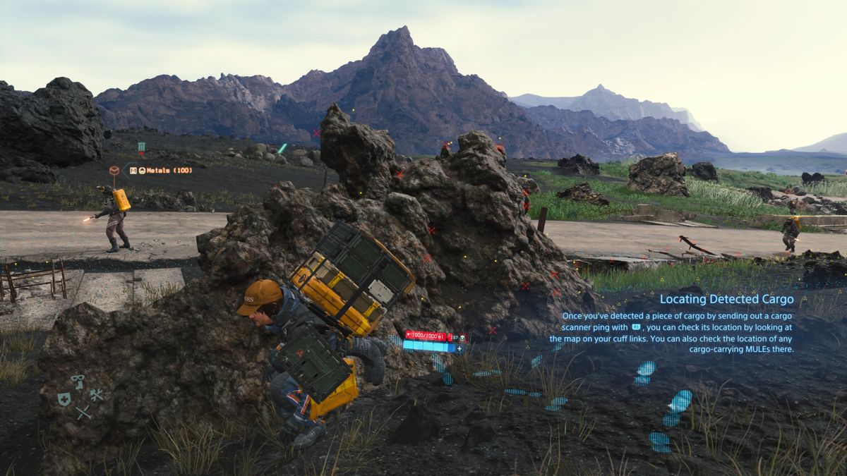 Death Stranding (PlayStation 4) screenshot: Avoiding the MULEs