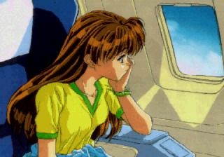 Roommate: Ryōko in Summer Vacation (SEGA Saturn) screenshot: Returning to Japan for her summer vacation.