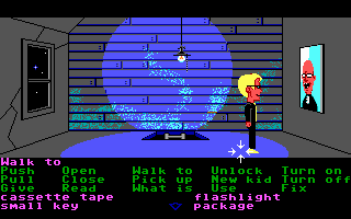 Maniac Mansion (DOS) screenshot: A hidden room... (Enhanced version, EGA)