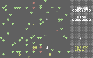 Cosmic Split (Commodore 64) screenshot: Getting hectic