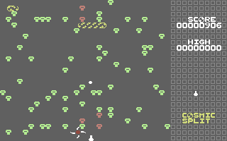 Cosmic Split (Commodore 64) screenshot: Blast the Centipede