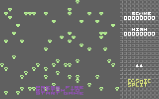 Cosmic Split (Commodore 64) screenshot: Start Screen