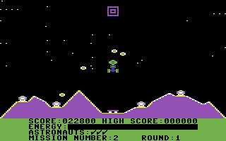 Cosmic Tunnels (Commodore 64) screenshot: Another asteroid surface