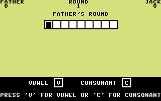 Countdown (Commodore 64) screenshot: Pick the letters