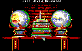 Elvira: The Arcade Game (DOS) screenshot: The main menu (EGA)