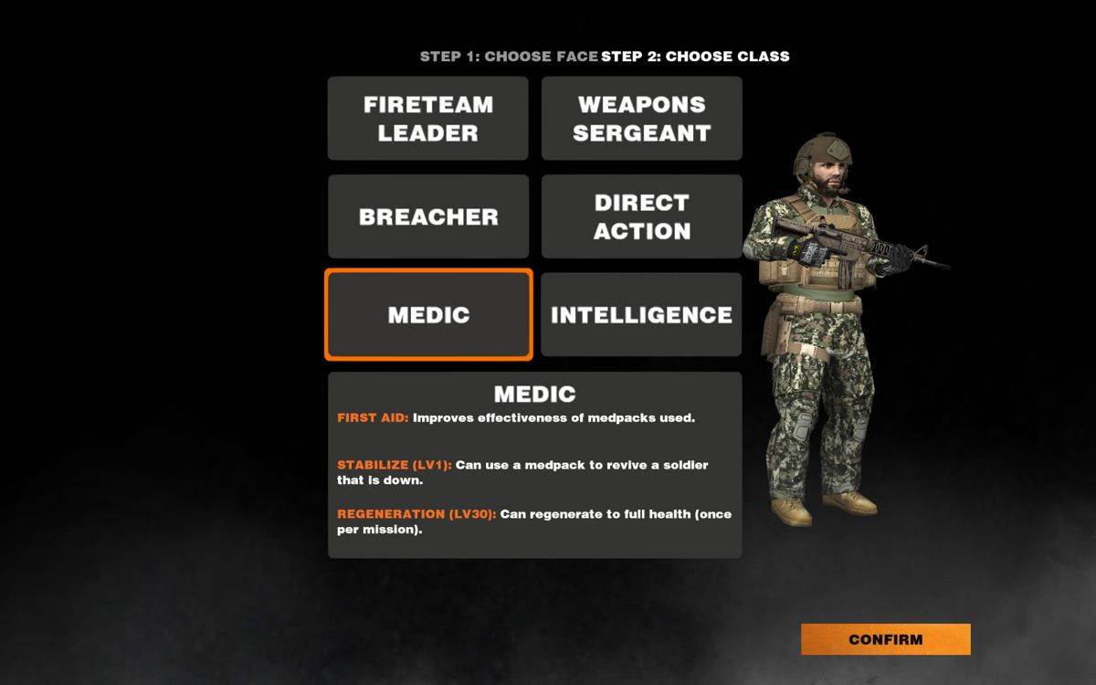 Breach & Clear (Windows) screenshot: Determine each member's class.