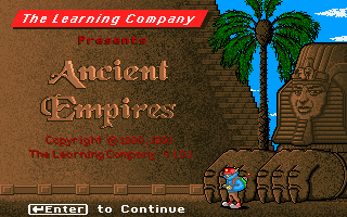Super Solvers: Challenge of the Ancient Empires! (DOS) screenshot: Title screen (v1.01)
