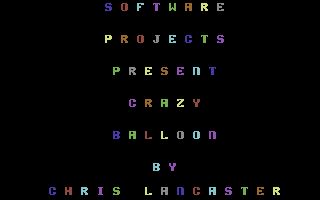 Crazy Balloon (Commodore 64) screenshot: Title Screen