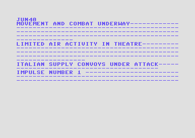 Sieg in Afrika (Commodore 64) screenshot: Radio Report