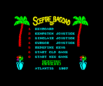 Sceptre of Bagdad (ZX Spectrum) screenshot: Title screen