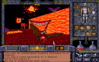 Ultima Underworld II: Labyrinth of Worlds (DOS) screenshot: World 8: Ethereal Void. Colorful dreamworld