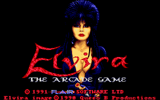 Elvira: The Arcade Game (DOS) screenshot: Title screen (MCGA/VGA)