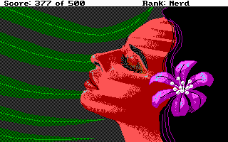 Leisure Suit Larry Goes Looking for Love (In Several Wrong Places) (DOS) screenshot: Native beauty Kalalau has caught Larry's eye