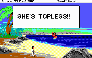 Leisure Suit Larry Goes Looking for Love (In Several Wrong Places) (DOS) screenshot: Kalalau and her merits