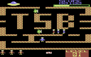 Cred Breaks Out (Commodore 64) screenshot: Leading the prisoners to safety