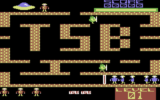 Cred Breaks Out (Commodore 64) screenshot: Lets rescue the Interrestials