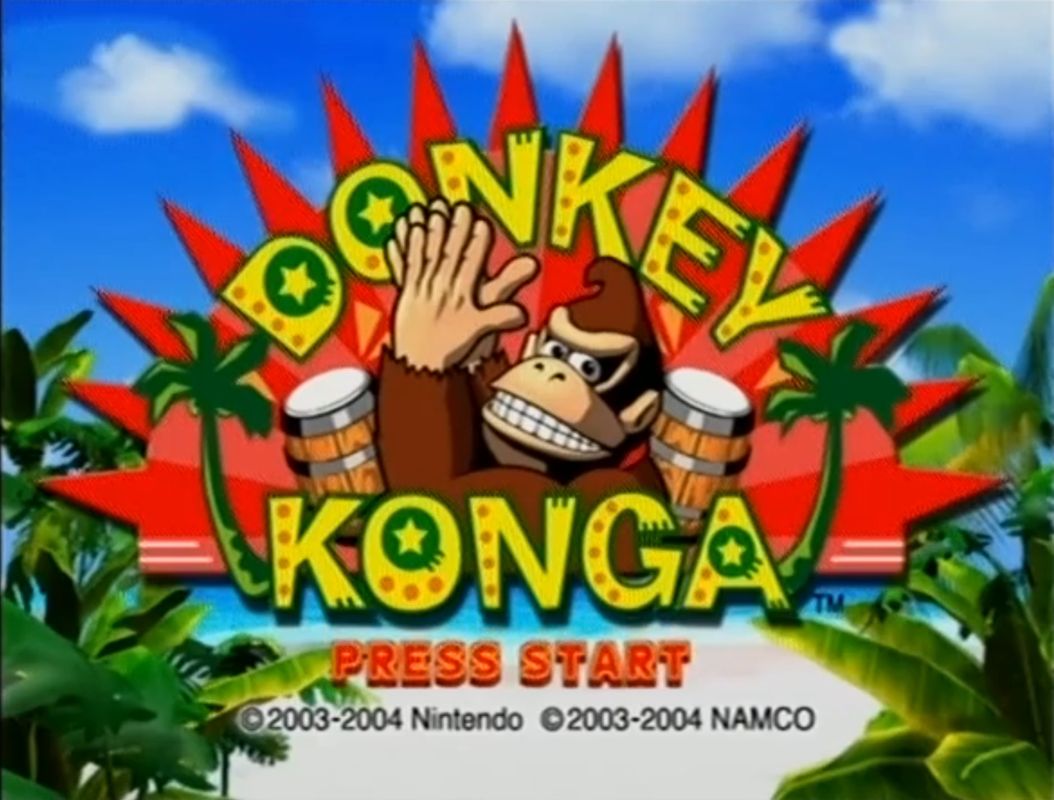 Donkey Konga (GameCube) screenshot: Title screen (European version)