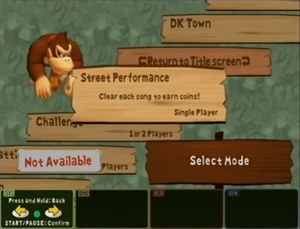 Donkey Konga (GameCube) screenshot: Main menu
