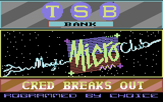 Cred Breaks Out (Commodore 64) screenshot: Title Screen