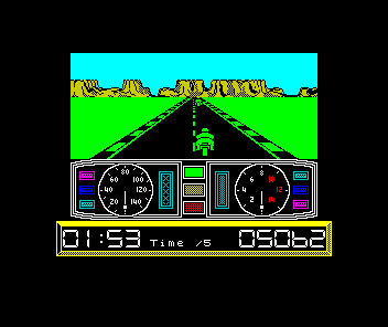 Super Cycle (ZX Spectrum) screenshot: And the extra time added on