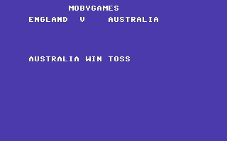 Cricket Master (Commodore 64) screenshot: Lost the toss