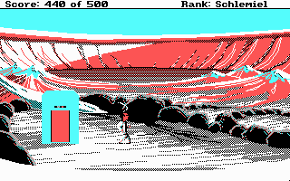 Leisure Suit Larry Goes Looking for Love (In Several Wrong Places) (DOS) screenshot: On top of a volcano (CGA 4 color)