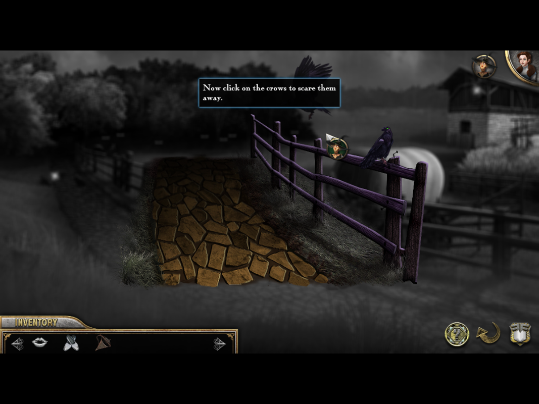 Fiction Fixers: The Curse of Oz (Windows) screenshot: You can use the scarecrow to, well, scare the crows.