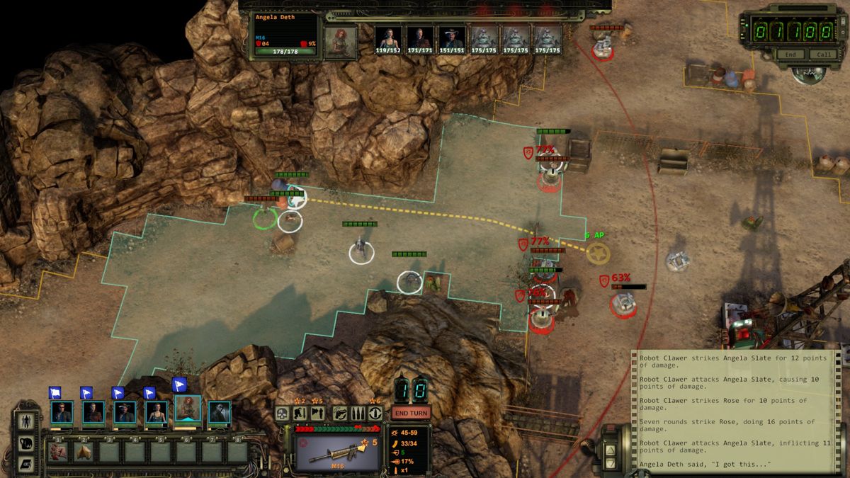 Wasteland 2: Director's Cut (Windows) screenshot: Another example of combat against robots.