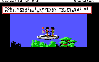 Space Quest II: Chapter II - Vohaul's Revenge (DOS) screenshot: Uh-oh... I hate it when this happens