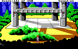 Space Quest II: Chapter II - Vohaul's Revenge (DOS) screenshot: Figure out a way to distract this guard!