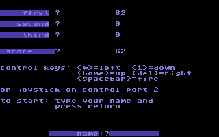 Hunter (Commodore 64) screenshot: Start Screen