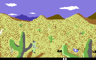 Crossbow (Commodore 64) screenshot: Crossing the desert