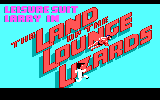 Leisure Suit Larry in the Land of the Lounge Lizards (DOS) screenshot: Title screen. Note the funny animations