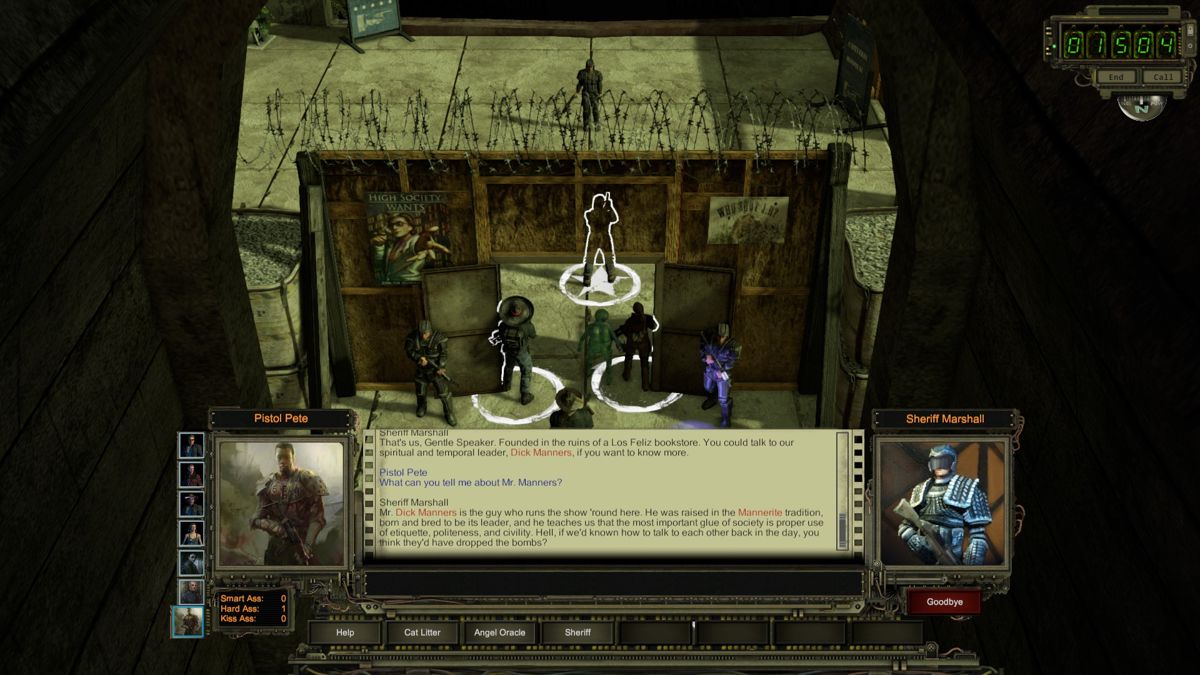 Wasteland 2: Director's Cut (Windows) screenshot: Wait... Mr Manners's first name is "Dick"?