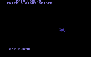 Dark Dungeons (Commodore 64) screenshot: Attack the giant spider