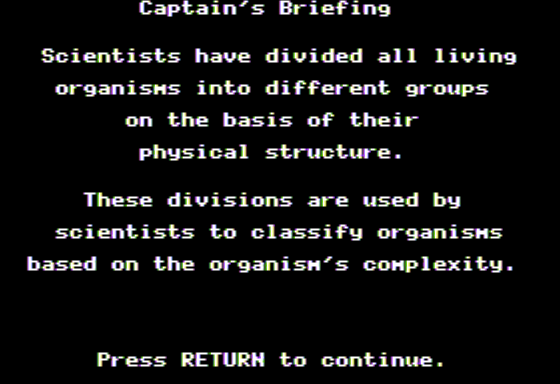 Planetary Construction Set (Apple II) screenshot: Discussion Regarding Biology