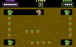 Pixie Pete (Commodore 64) screenshot: Eat all the carrots