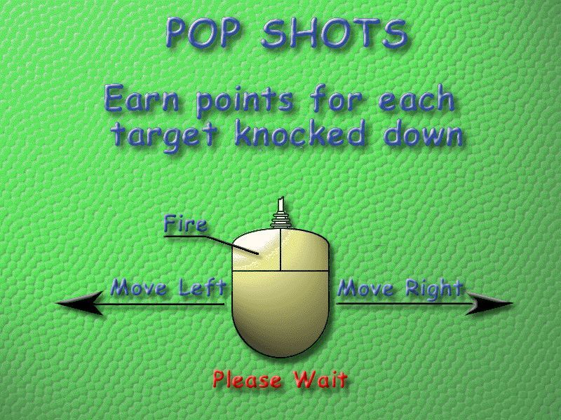 Action SATS Learning: Key Stage 1 4-7 Years: Numbers (Windows) screenshot: The instruction screen for the game Pop Shots