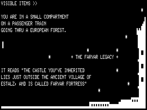 The Farvar Legacy (TRS-80) screenshot: I've Inherited a Castle
