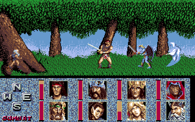 Dragons of Flame (PC-98) screenshot: Random battle in a forest
