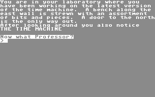 Adventure in Time and Space (Commodore 64) screenshot: Start of your mission