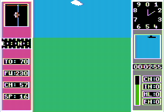 Submarine Commander (Apple II) screenshot: Periscope View