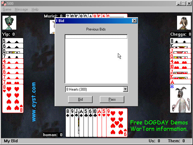 Asy500 (Windows) screenshot: What's your bid?
