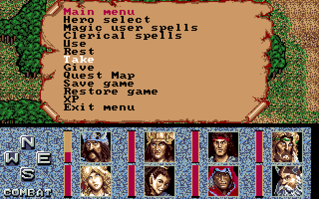 Dragons of Flame (PC-98) screenshot: Main menu (English mode)