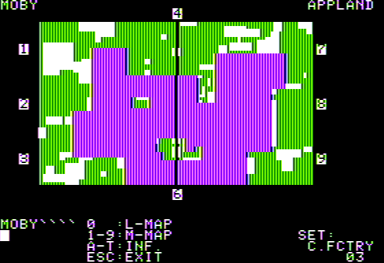 Tactics: Apple War Game (Apple II) screenshot: Map Overvieq
