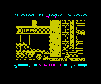 ESWAT: Cyber Police (ZX Spectrum) screenshot: On patrol