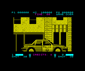 ESWAT: Cyber Police (ZX Spectrum) screenshot: Game start