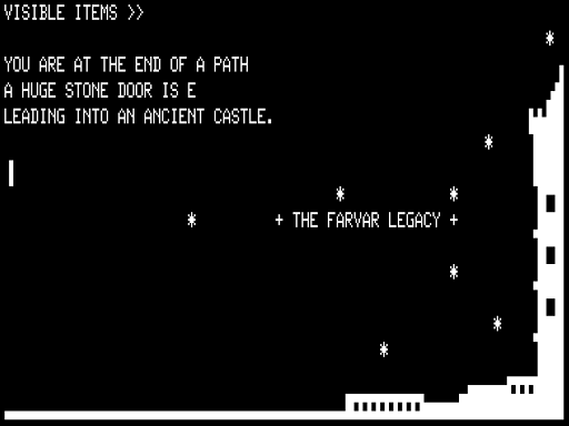 The Farvar Legacy (TRS-80) screenshot: Entering my Castle